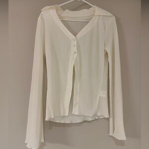 Elegant White Button-Up Women's Blouse